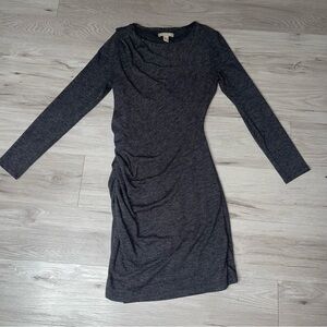 Banana Republic Rutched Midi Bodycon Dress M Chic Feminine Minimal Casual